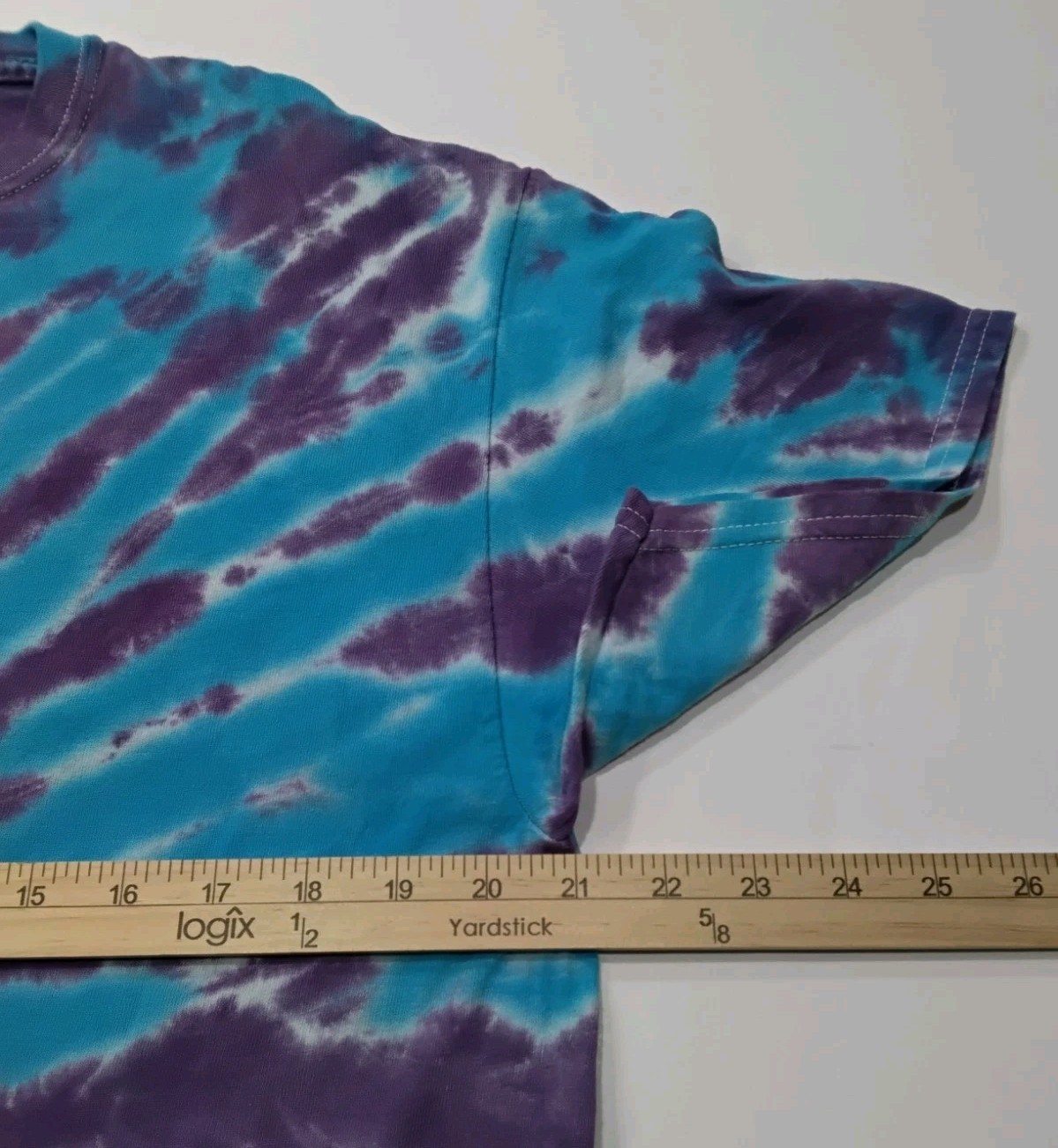 New Tie Dye Men’s T-Shirt Blue Purple Adult Large Multicolor Summer Spider