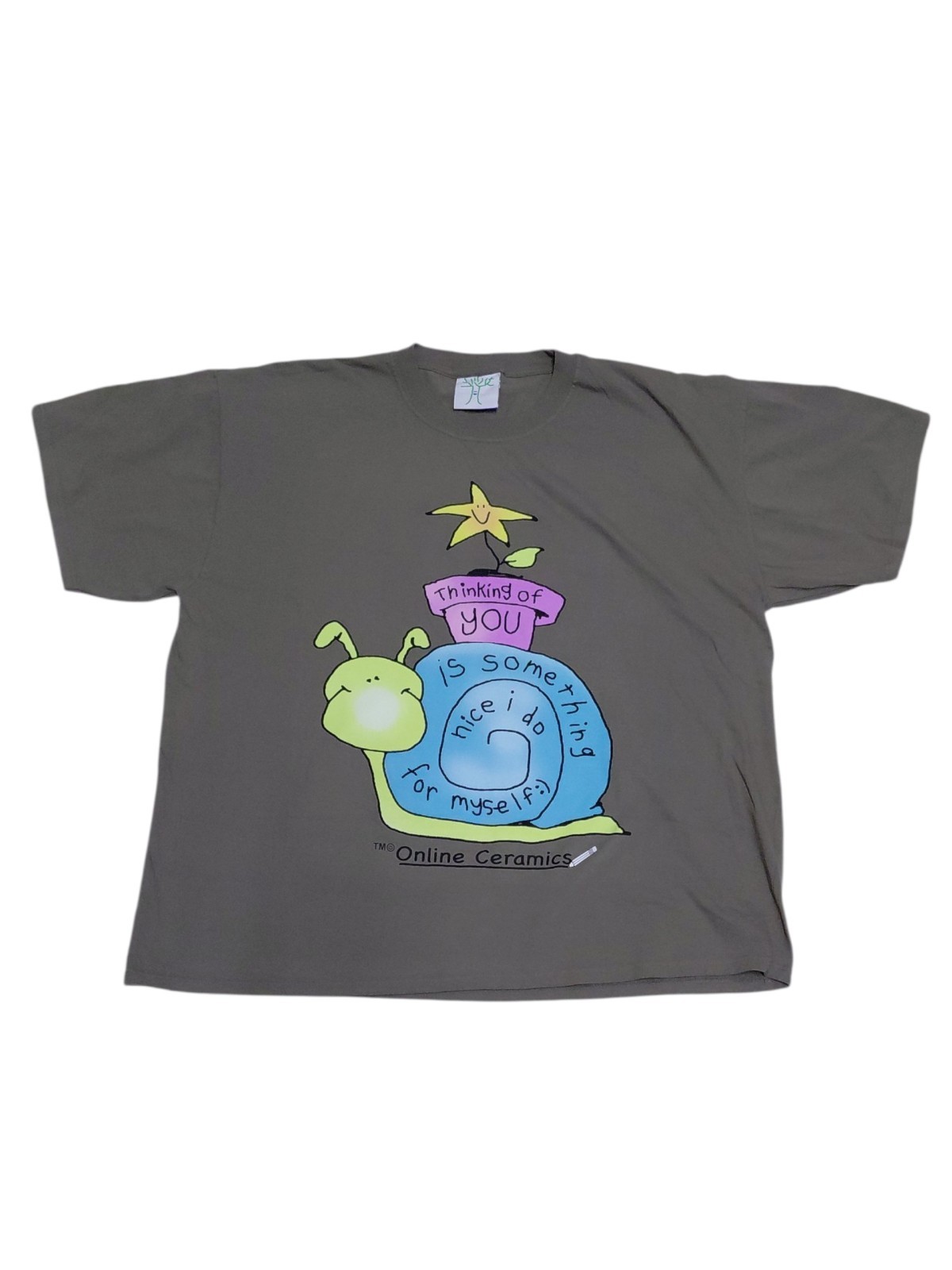 Online Ceramics “Thinking Of You” Brown T-Shirt *Sold Out* Size XL NWOT