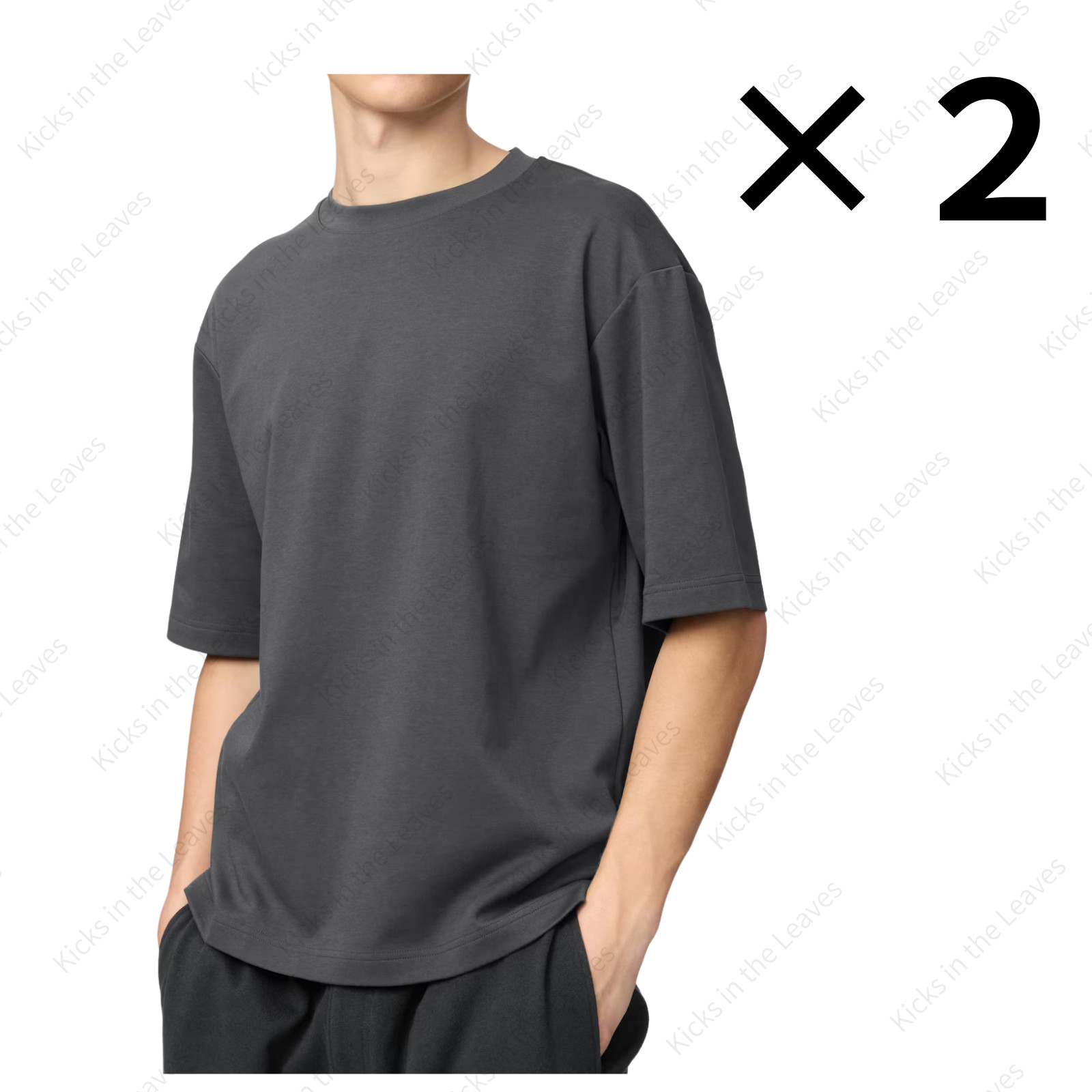 [2PCS SAME COLOR] UNIQLO U AIRism Cotton Oversized T-Shirt Half-Sleeve Japan NWT