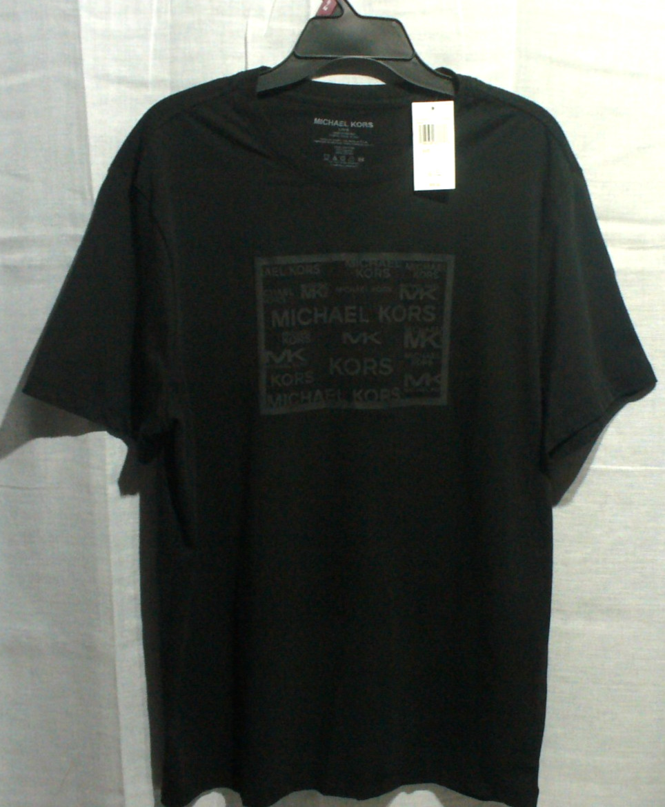 Michael Kors Mens Black Logo Tee Size Large NWT