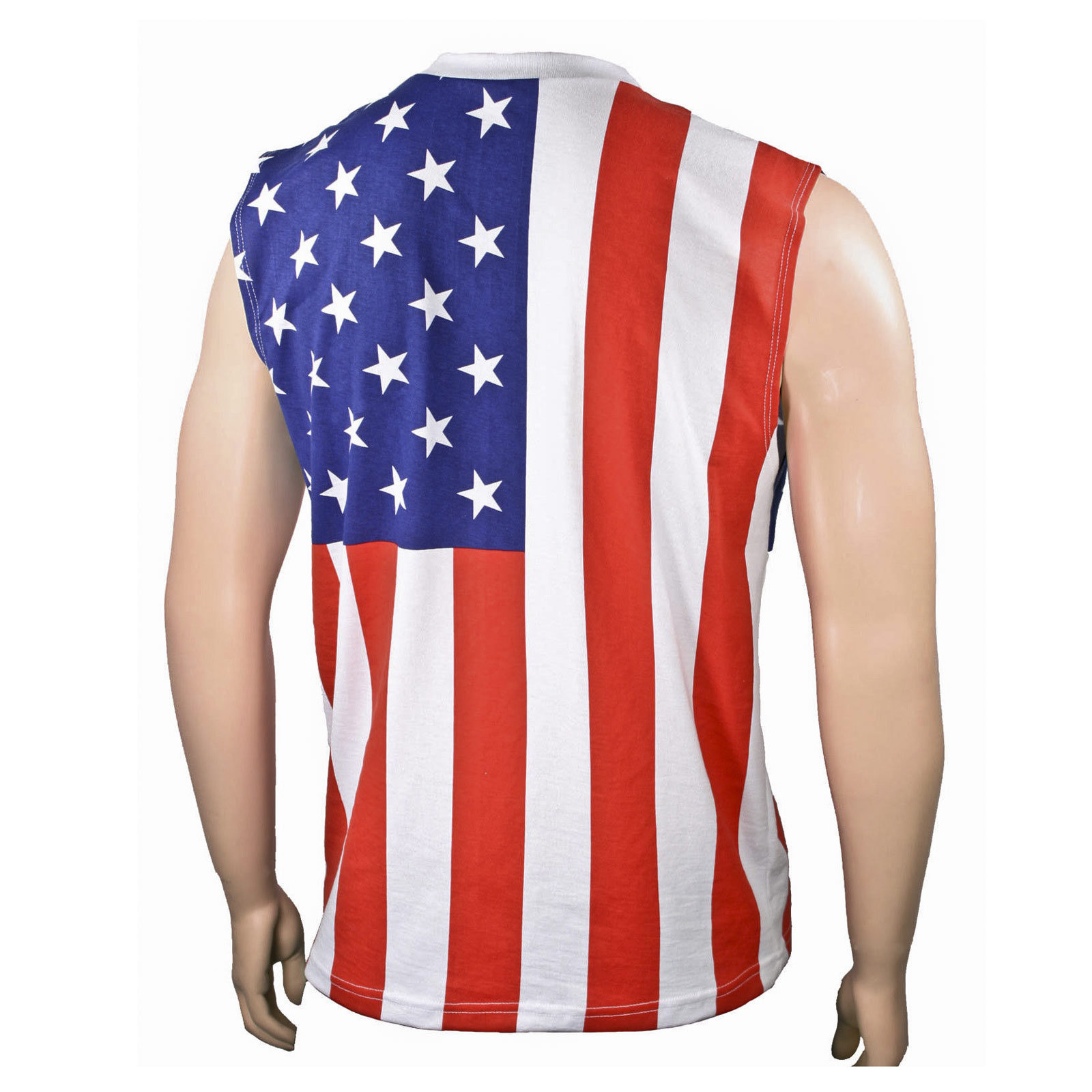 Adult Men’s USA American Flag 4th of July Patriotic Sleeveless Shirt Tank Top