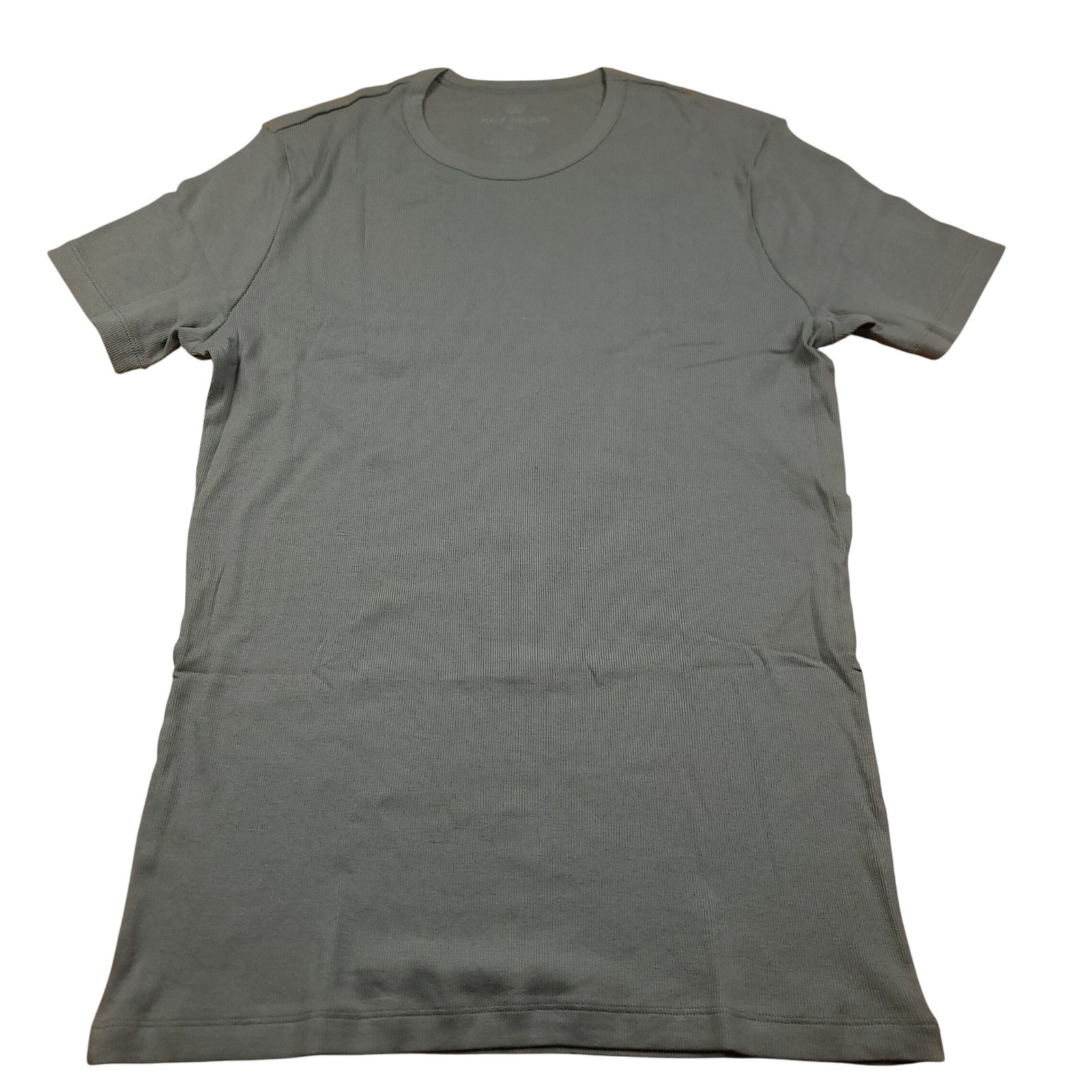 Mack Weldon Men’s Ribbed Crew Neck T-Shirt Gray Short Sleeve Size Small
