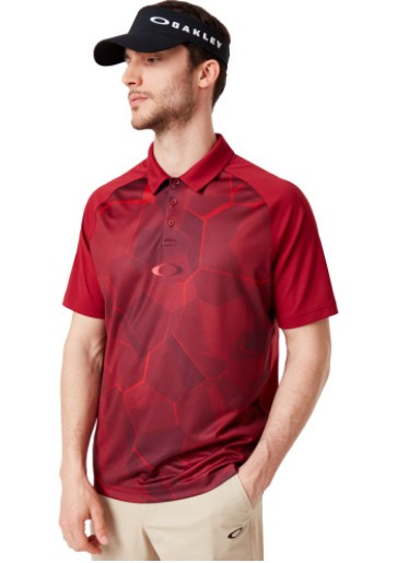 Oakley Men’s Graphic Polo Golf Non Iron SS Red T Shirt Size M