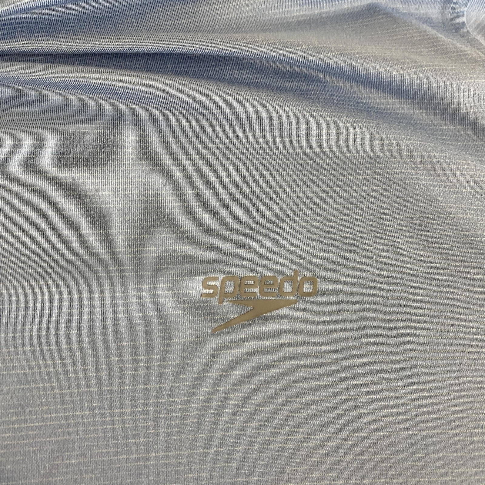 Speedo Shirt Mens 2XL Blue Tagless UV Protection Crew Neck Polyester Spandex