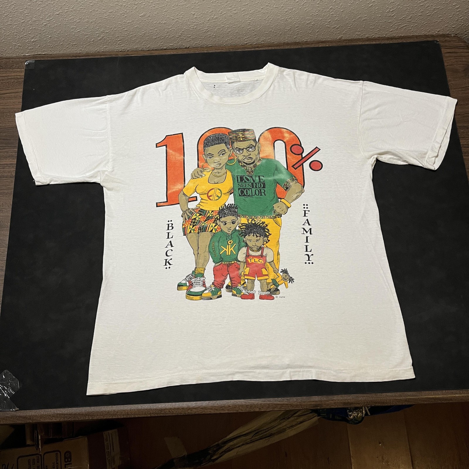 Vintage Love Sees No Color Shirt Black Family 90s TLC Racism Hurts 2 Live Crew