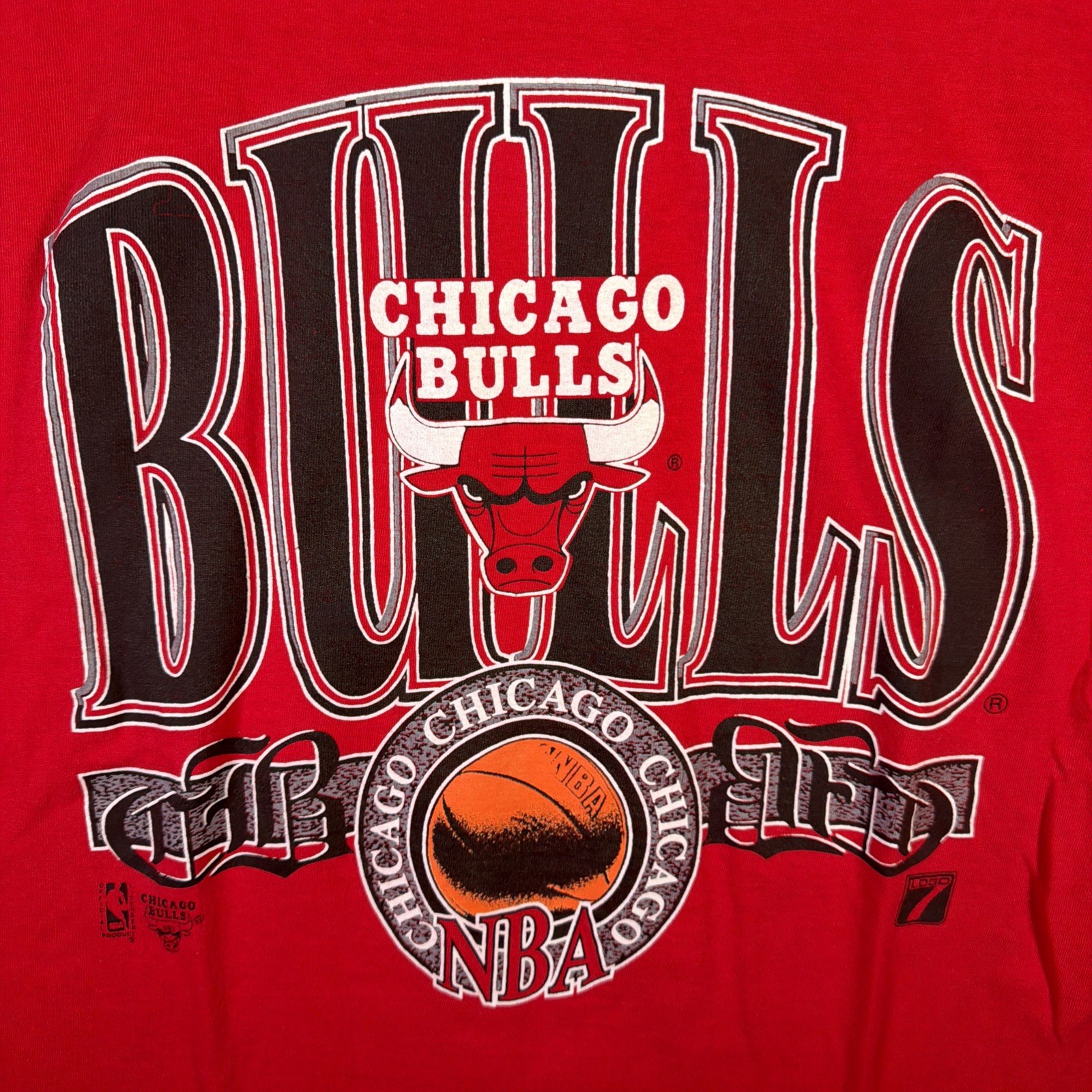 Vintage Chicago Bulls Shirt Mens Large Red 90s NBA Finals Basketball USA Sports