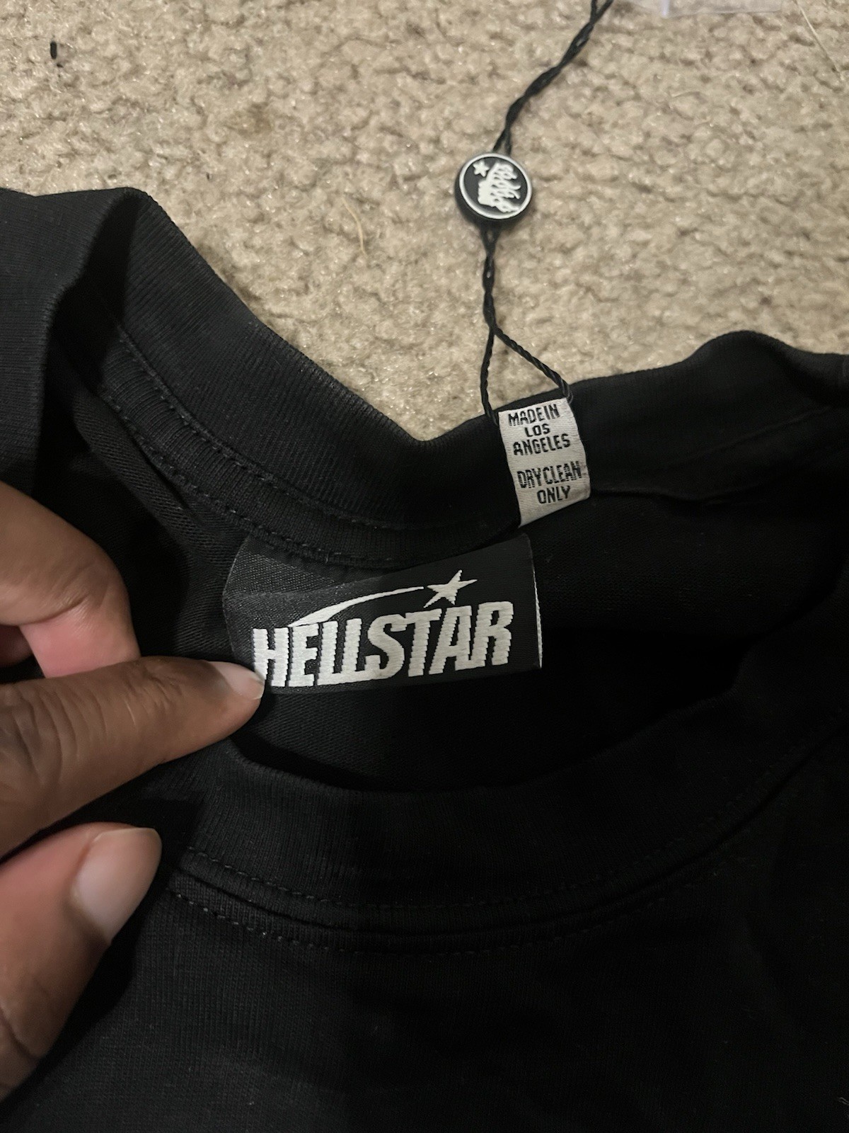 Hellstar Studios Black Star Logo Graphic Tee Cotton Jersey Crew Neck Men’s M