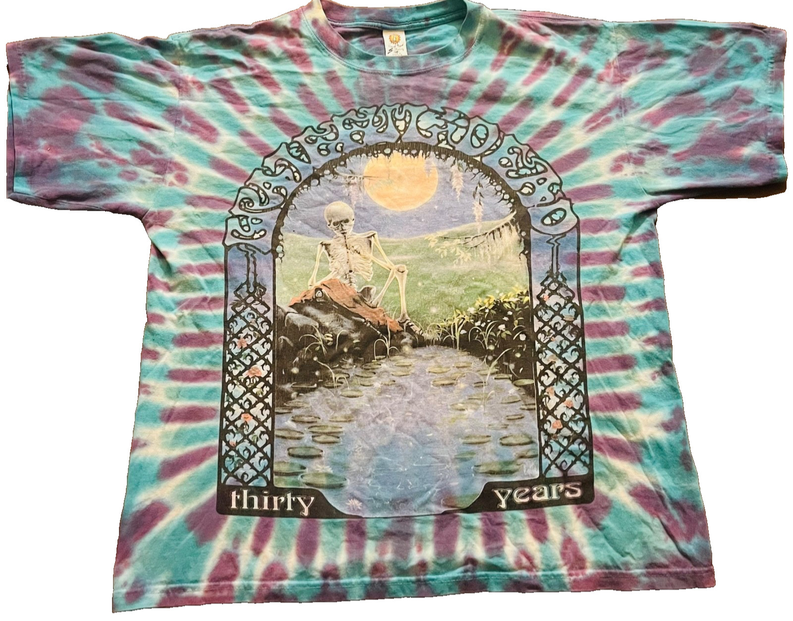 Grateful Dead Thirty Years Vintage Tye Dye T-shirt Size Large Shirt By Sundog