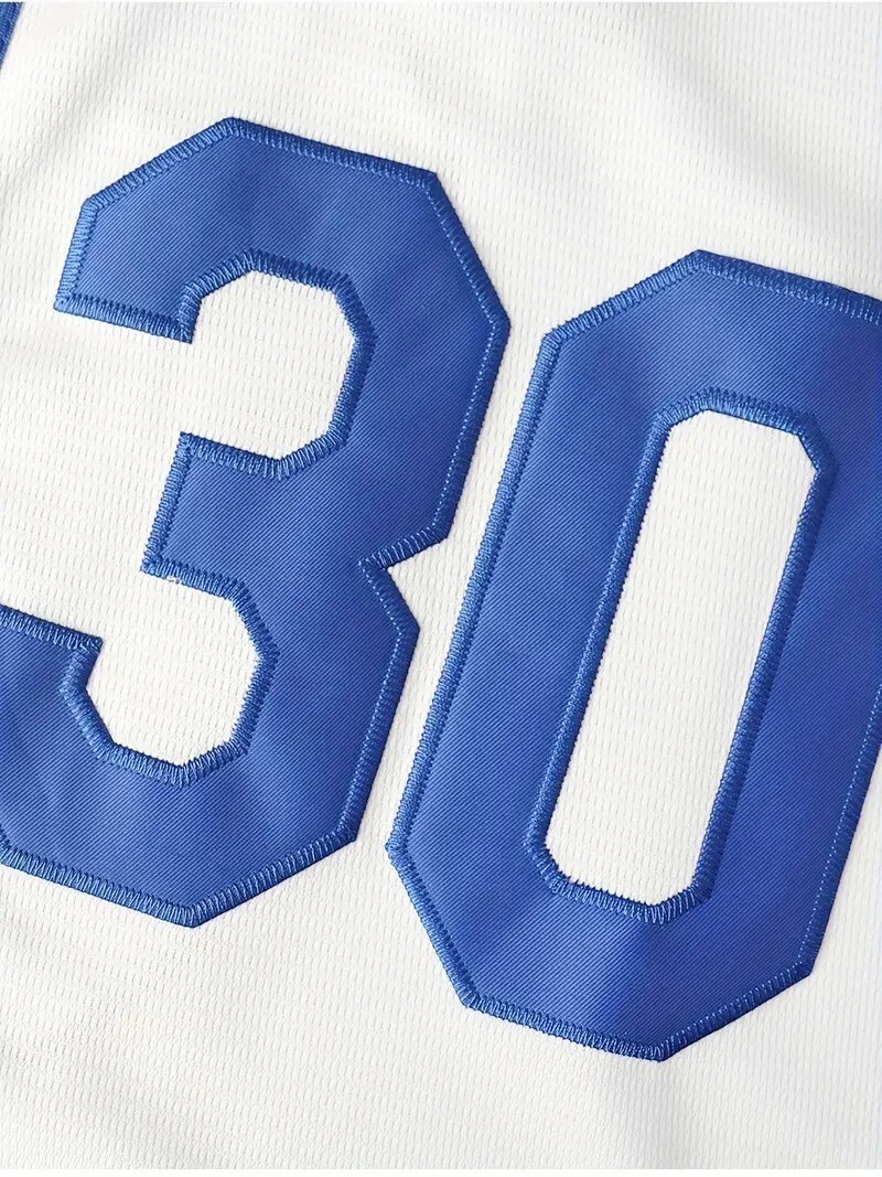 Sandlot Baseball Jersey Benny The Jet Rodriguez #30 White Stitched Men’s XXL 2XL