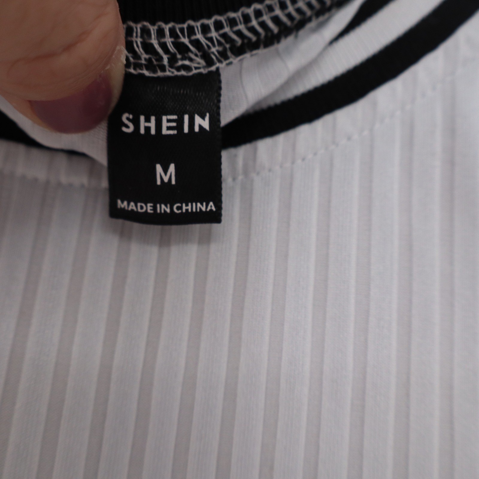 SHEIN Mens Grey Ribbed Tank Top Contrast Trim Graphic Patch Size M 10388