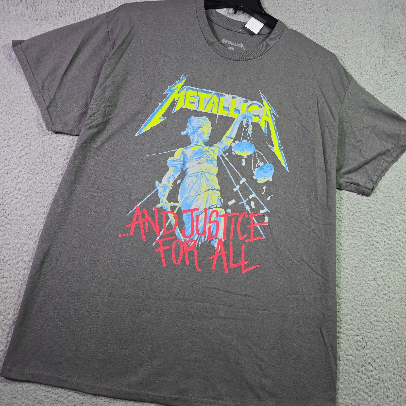 Metallica Shirt Mens XL Gray Justice For All Album Metal Rock Music Concert NWT