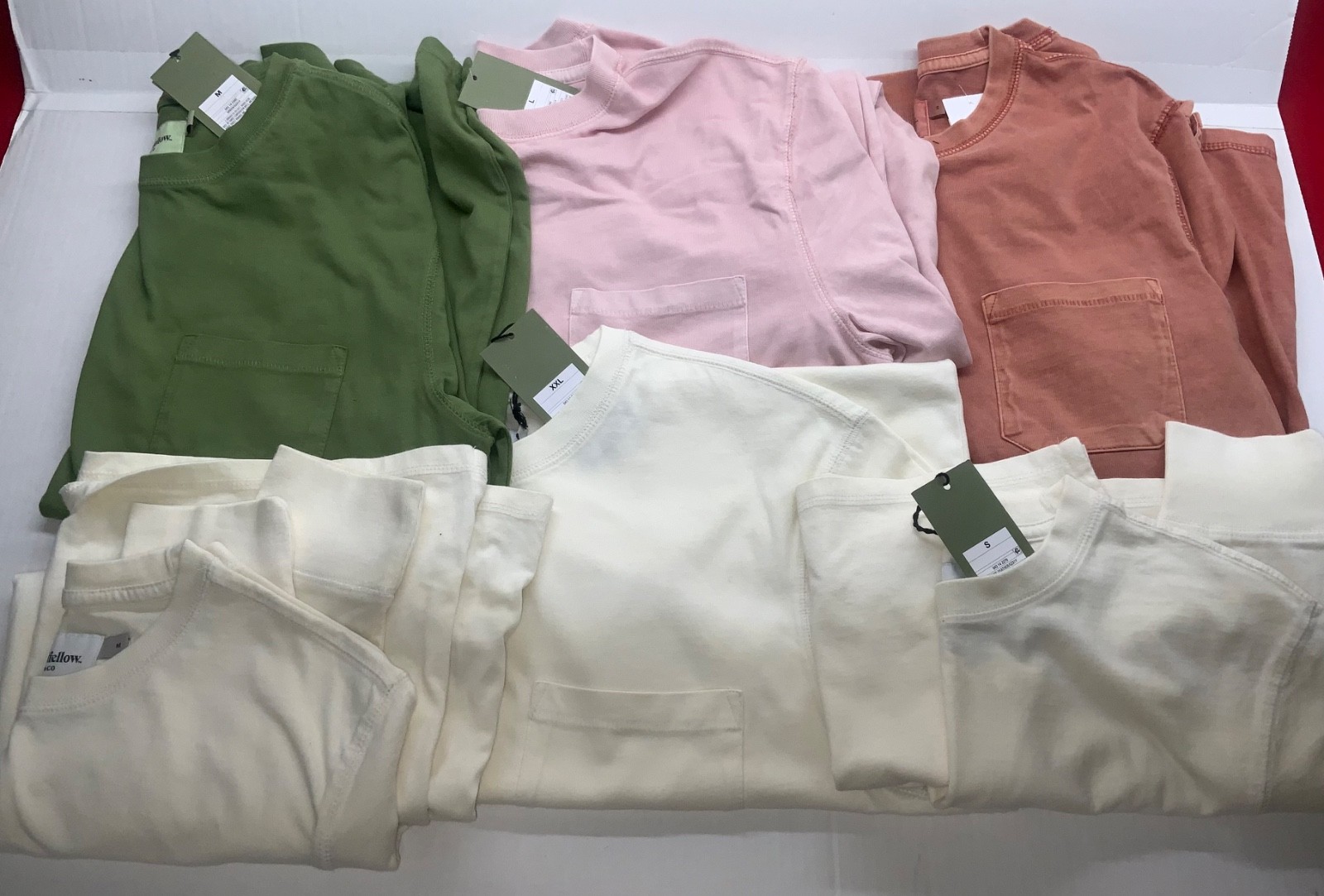 Thick LONG SLEEVE mid weight Crew Neck POCKET T-Shirt Standard Fit Goodfellow