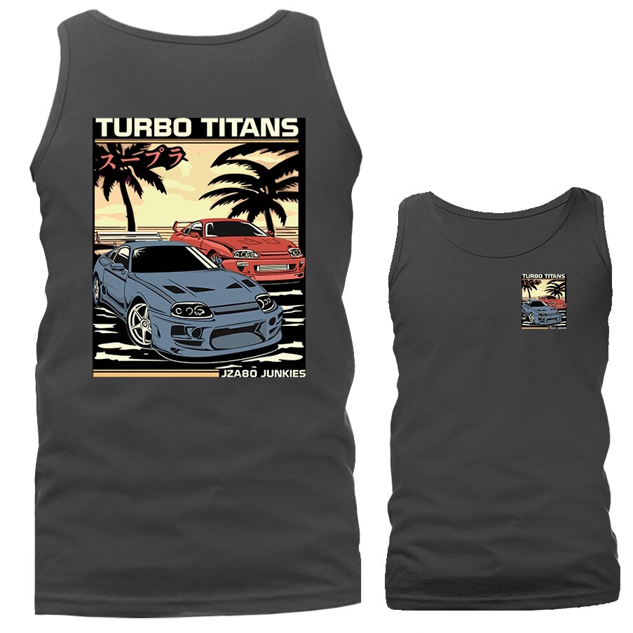 Fast and Furious Two Cars Imported Tuned Custom JDM Sports Car Tank Top