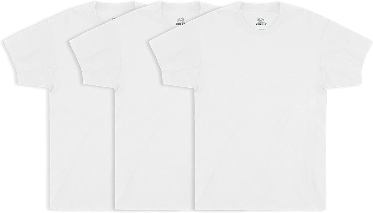 Men’s 6-Pack White Crew-Neck T-SHIRTS ” TAGLESS-COTTON”