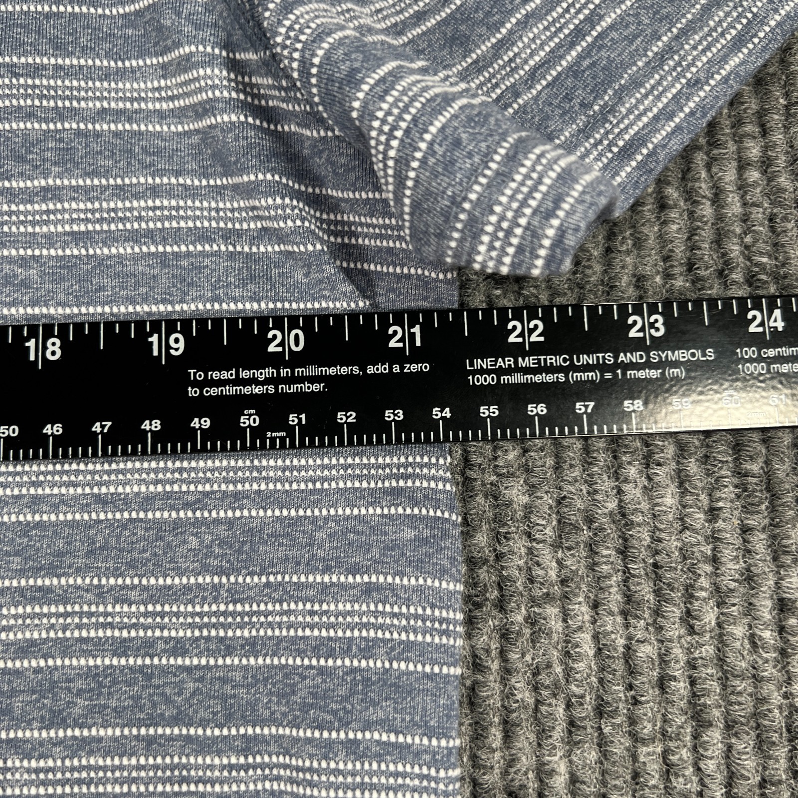 Ben Sherman Henley Shirt Mens Large Blue Striped Short Sleeve Casual Comfort
