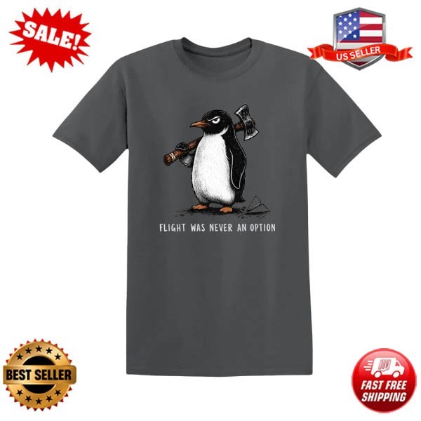 Funny Penguin Holding Axe Animal Humor Graphic T-Shirt