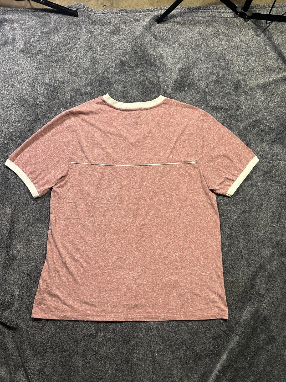 Marine Layer Shirt Mens XL Red Heather V-Neck Contrast Trim Casual Tee