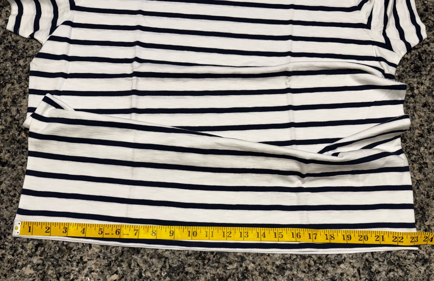 J.CREW Men’s WHITE/NAVY Club Cotton Yarns Striped Casual Crew Collar Tee XL
