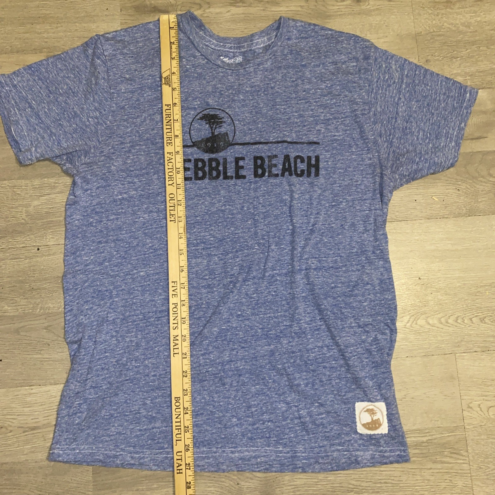 Pebble Beach Golf Course T-Shirt Large Heather Blue Original Retro Brand Tee