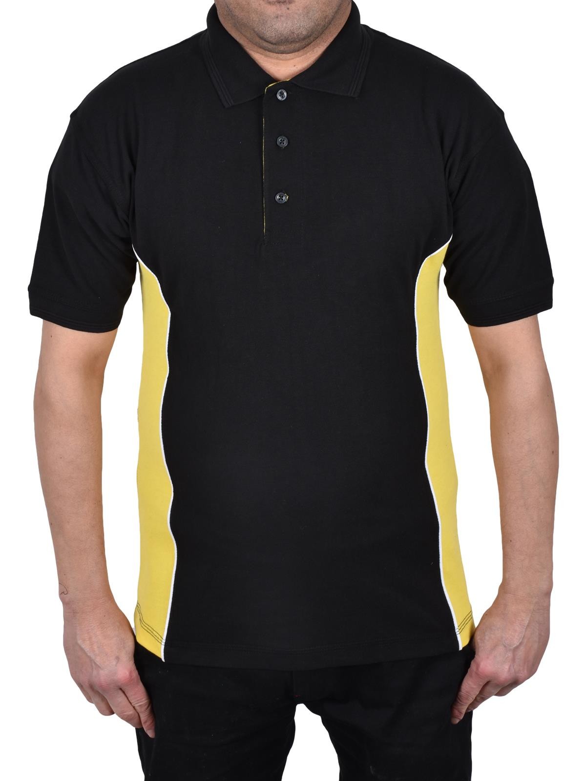 Mens Polo Shirt Heavy Work T Shirts Short Sleeve Two Tone Tee Sizes S-6XL