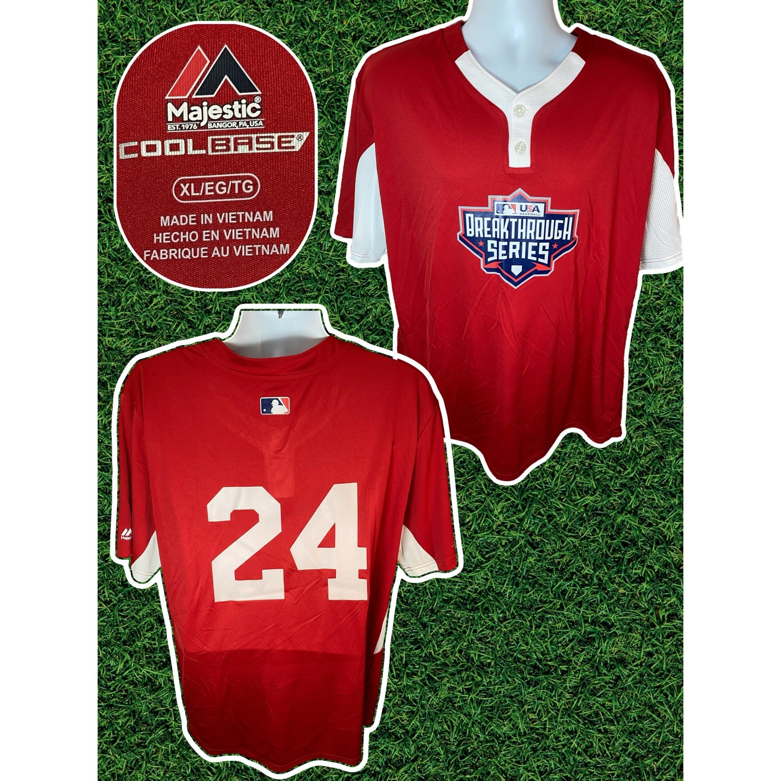 Majestic Men’s Cool Base Baseball Jersey – MLB #24 – Size XL