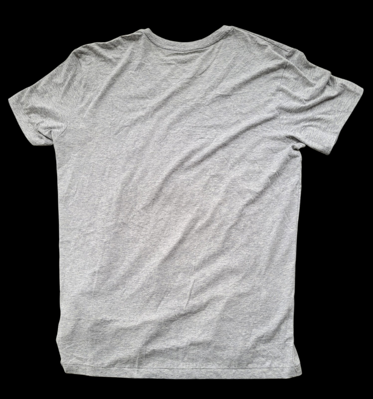 NWT Armani Exchange Heather Gray Blue Foil Graphic V Neck Logo Tee T Shirt Sz L