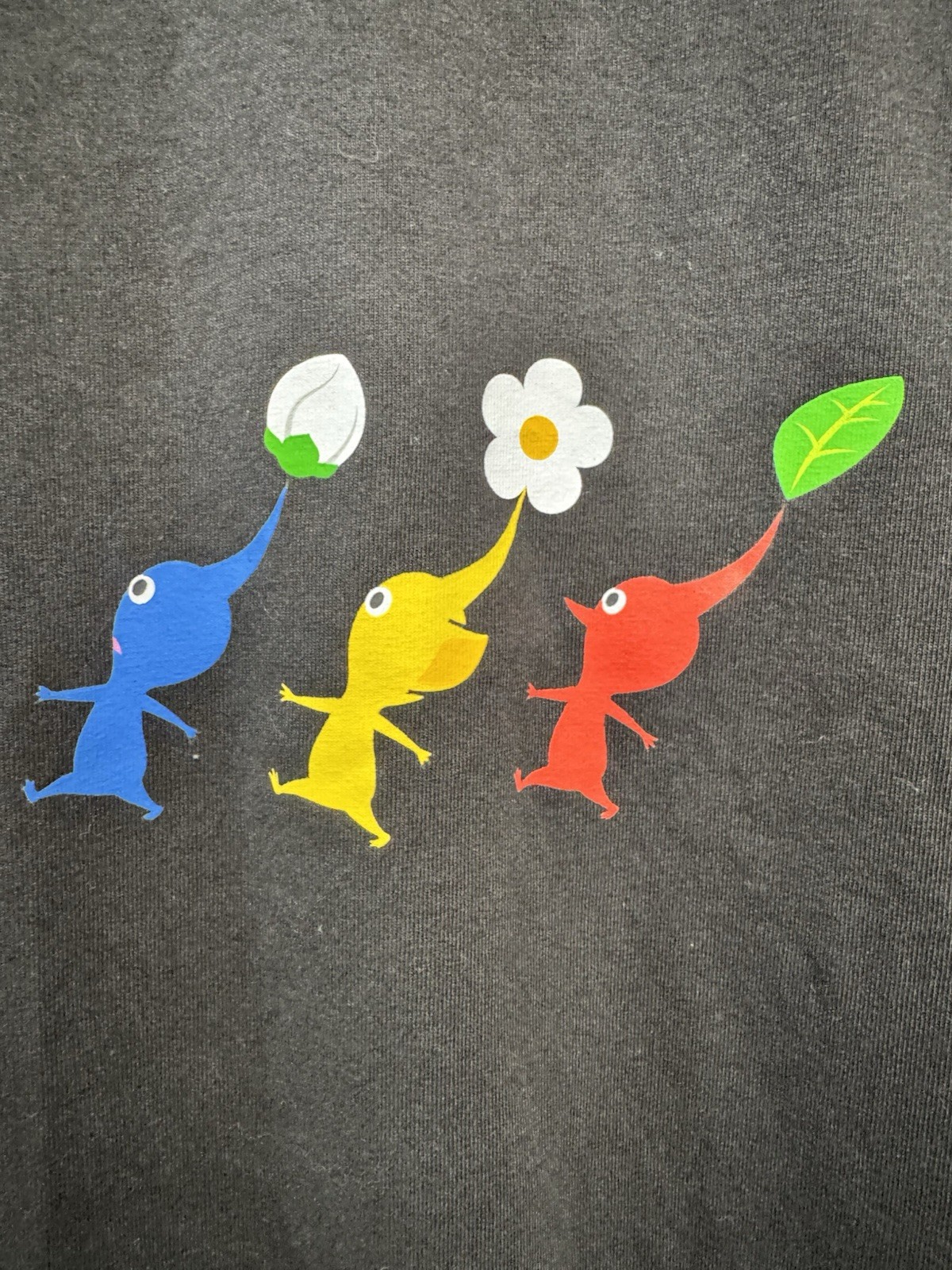 Nintendo Pikmin Graphic T Shirt Black Large Video Game Dbl Sided Tee & Freebie