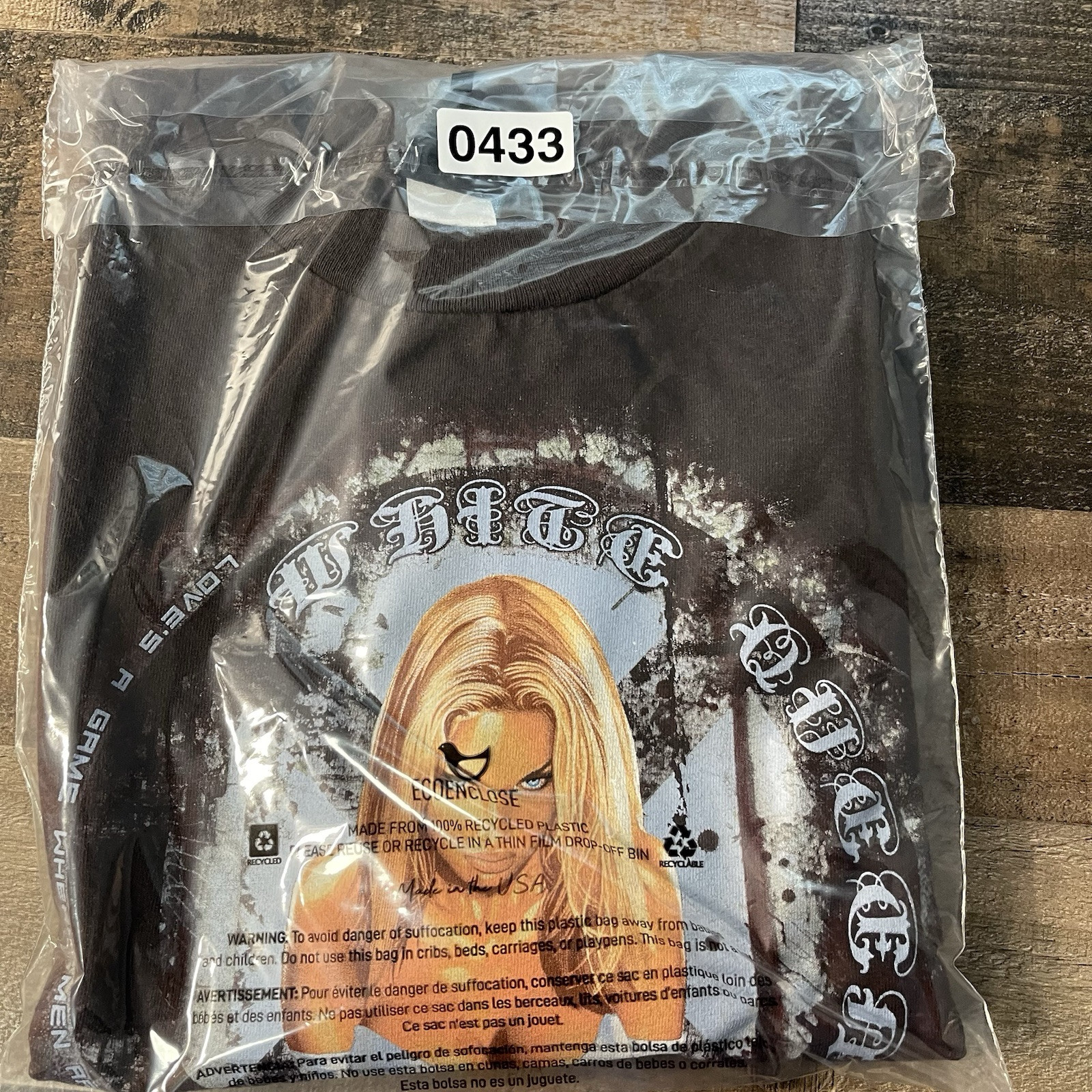 Y2k Mad Engine Marvel White Queen Emma Frost Brown Large Shirt Rare EUC