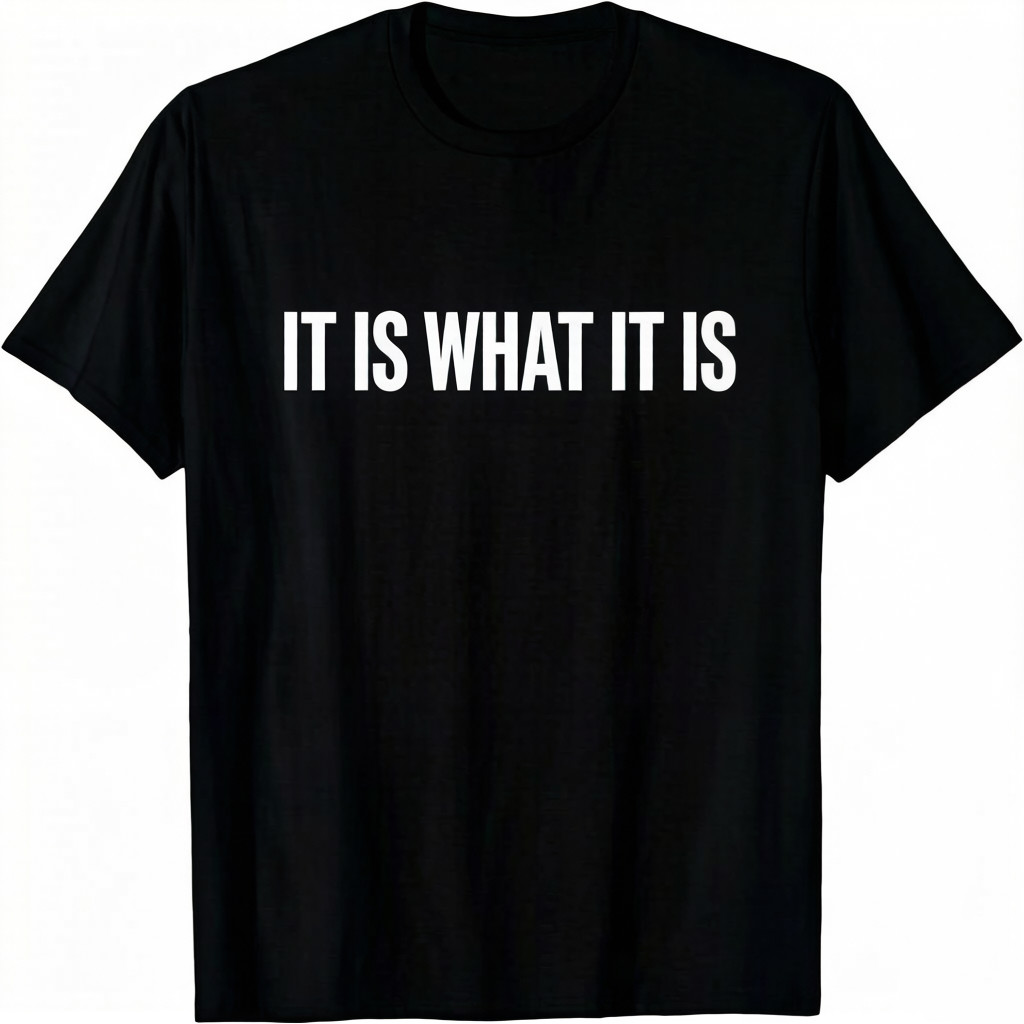 “It Is What It Is” T-Shirt – Funny Sarcastic Life Philosophy Tee-100% Cotton