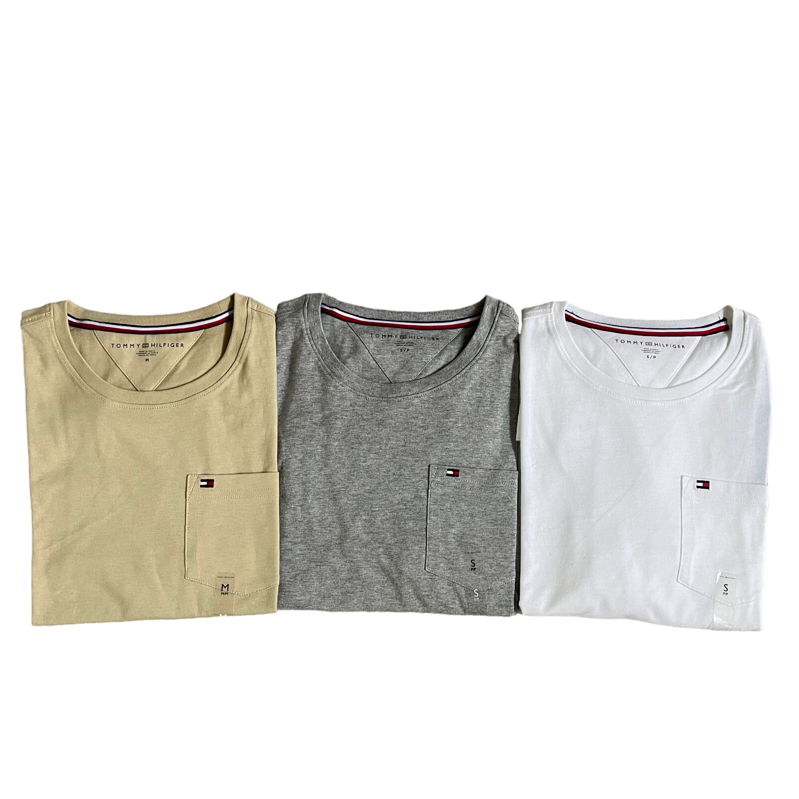 NWT Tommy Hilfiger Mens Regular Fit Solid Pocket Short Sleeve T-Shirt Jersey Tee