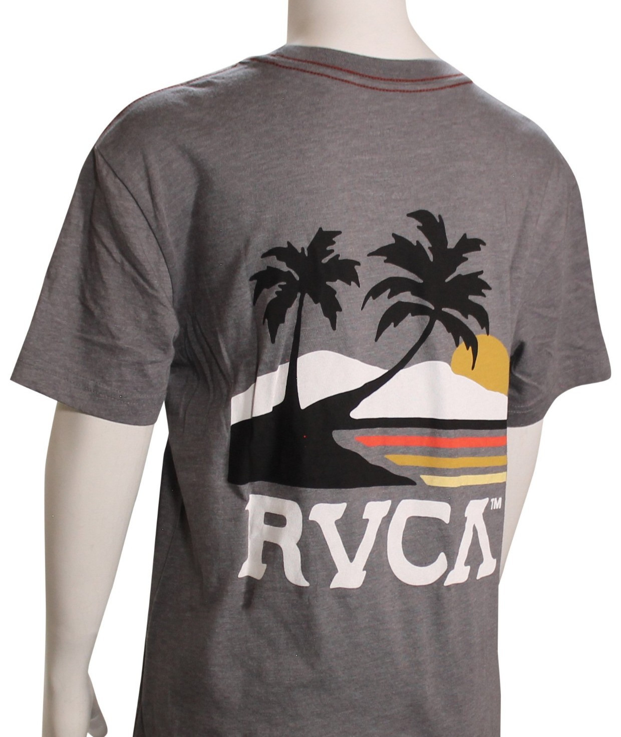 RVCA Sunny Days Short Sleeve T-Shirt L Mens Smoke Grey Slim Fit NWT Large