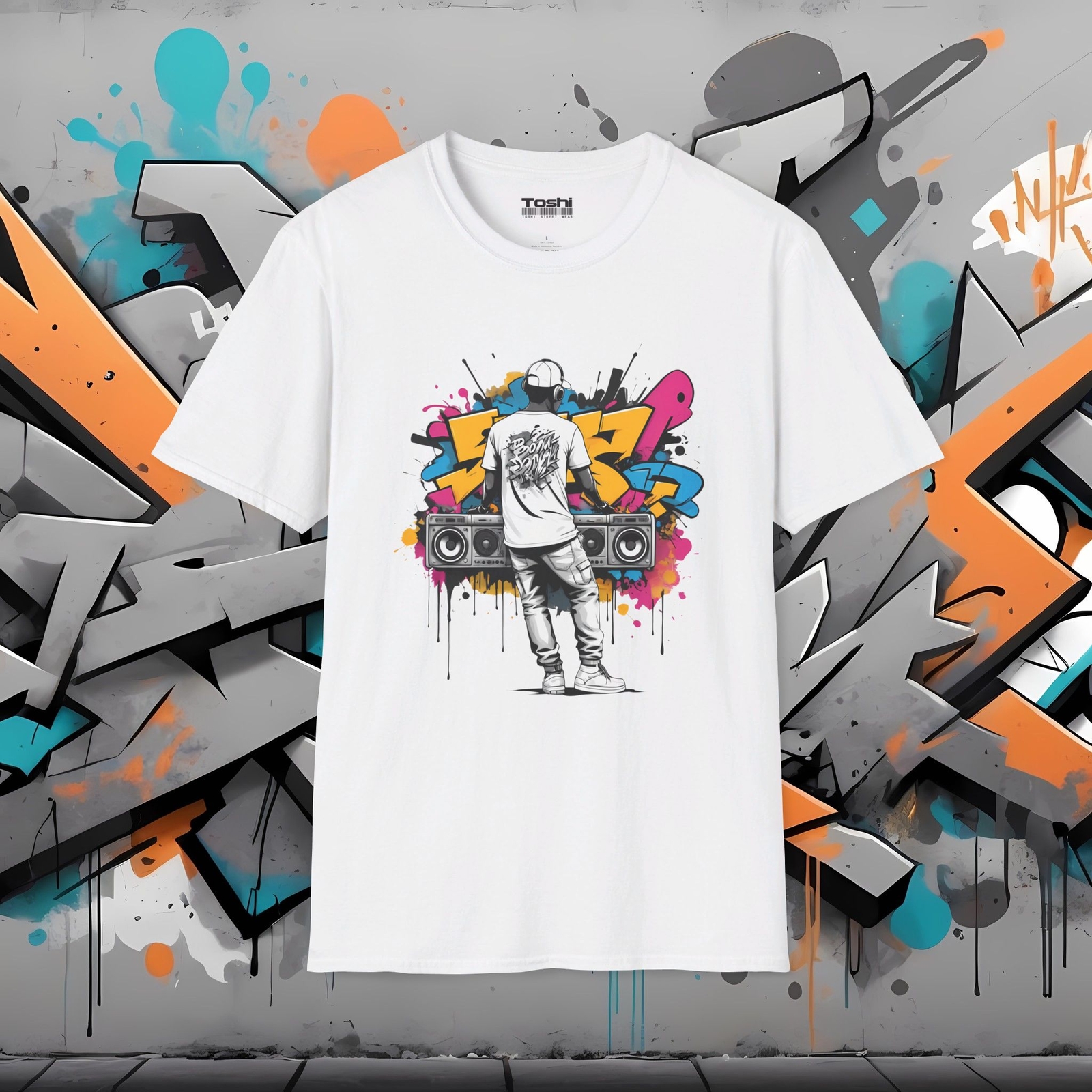 Graffiti DJ T-Shirt – Unisex Street Art Style Urban Music Graphic Tee Turntables