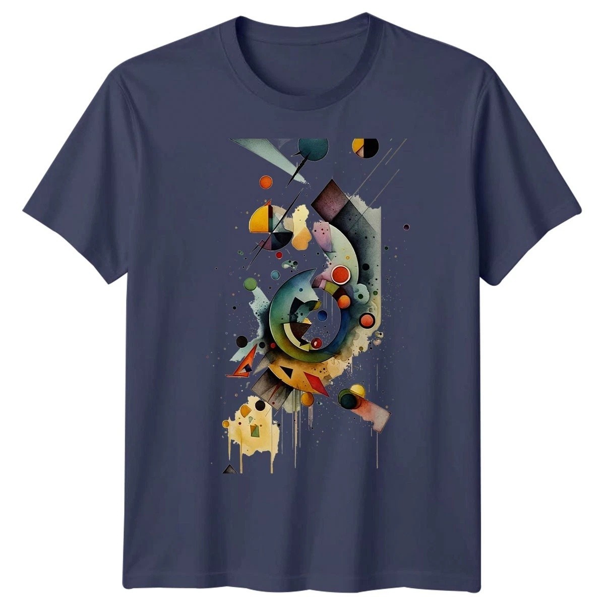 Abstract Geometric Watercolor Art Men’s T-Shirt Modern Graphic Tee