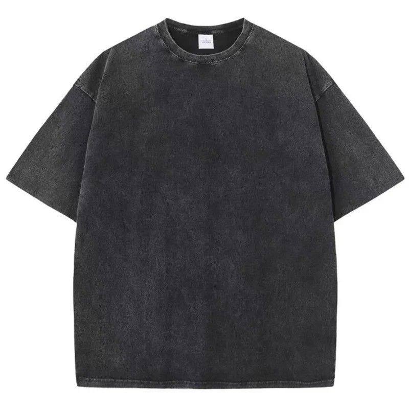 Men’s Oversized Vintage Washed T-Shirt Heavyweight Cotton Loose Streetwear Tee