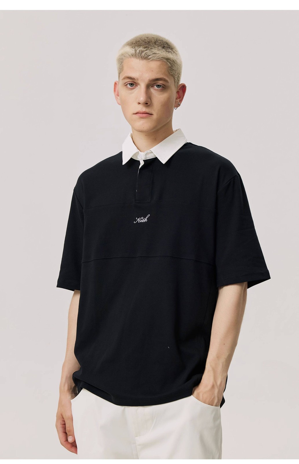KITH Embroidered Patchwork Polo Shirt Men Summer Cool Casual Top