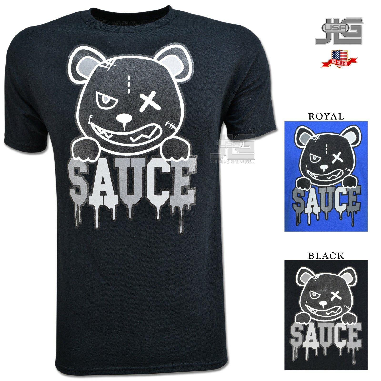 Sauce Dripping Bear Screen Printed NEW T-Shirt Tee Graphic Printed Fashion