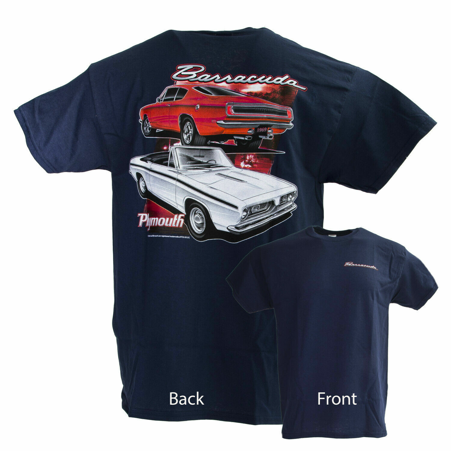 David Carey Originals Officially Licensed Plymouth Barracuda Tee shirt Mens 5XL