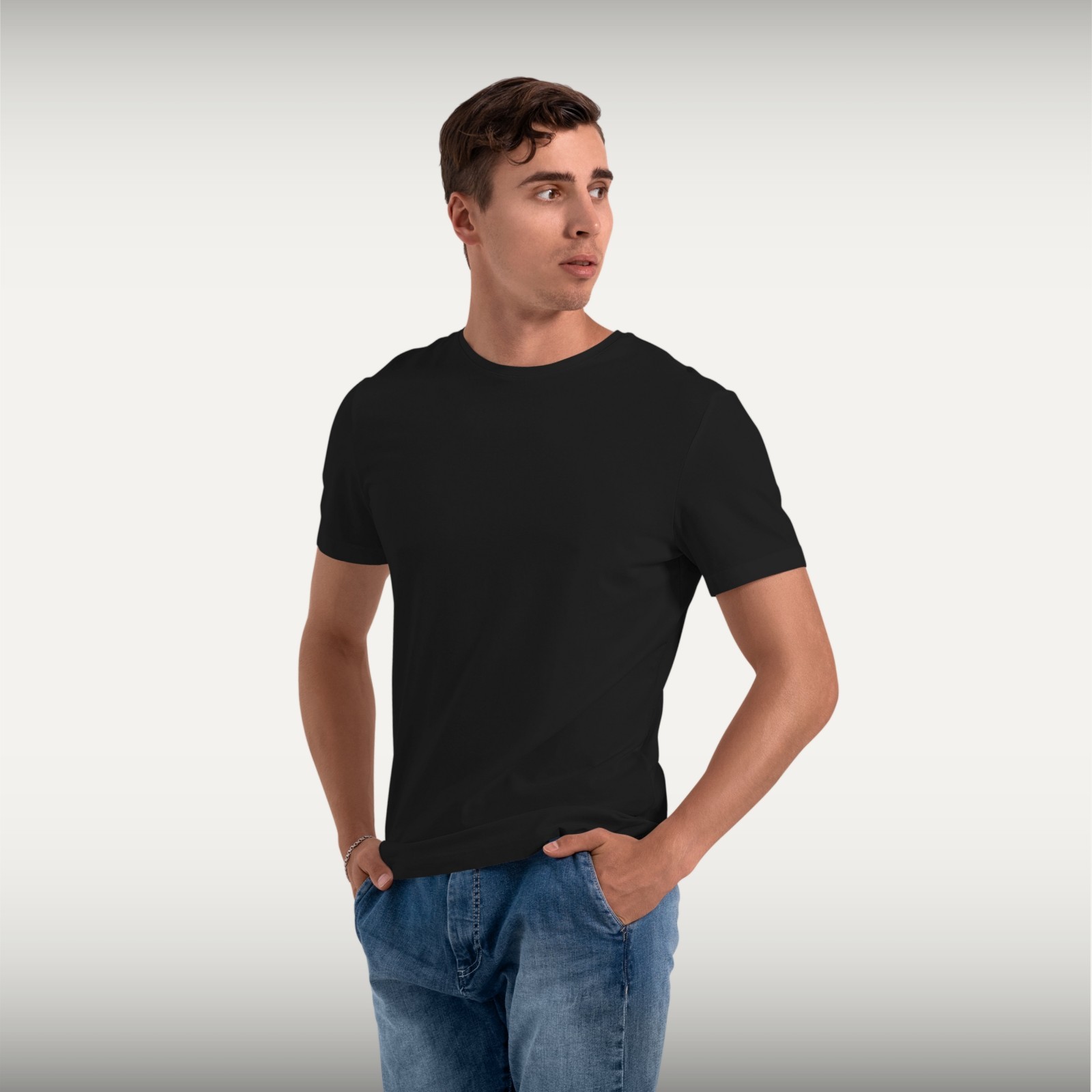 Heavy cotton plain t-shirt men crew neck blank short sleeves tee 1 Pack S-4XL