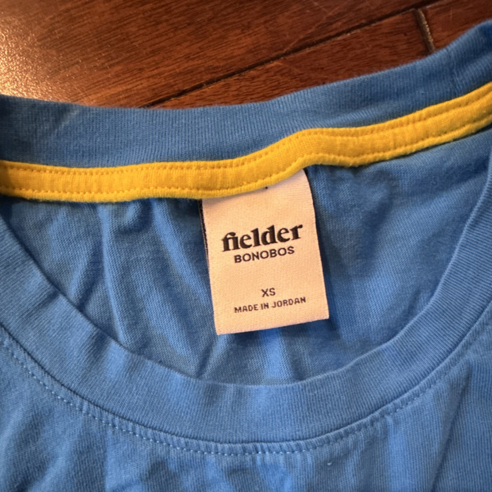 Fielder by Bonobos Men’s Long Sleeve Crew Neck T-Shirt Blue Cotton Nylon Knit XS