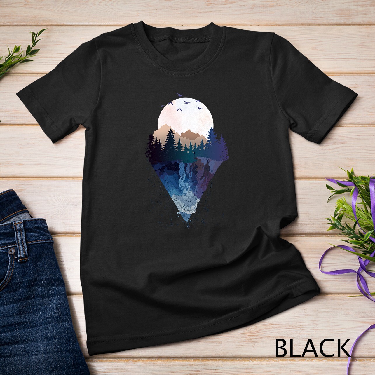 Funny Geometric Mountain Abstract Geometry Outdoor Gifts T-Shirt Unisex T-shirt