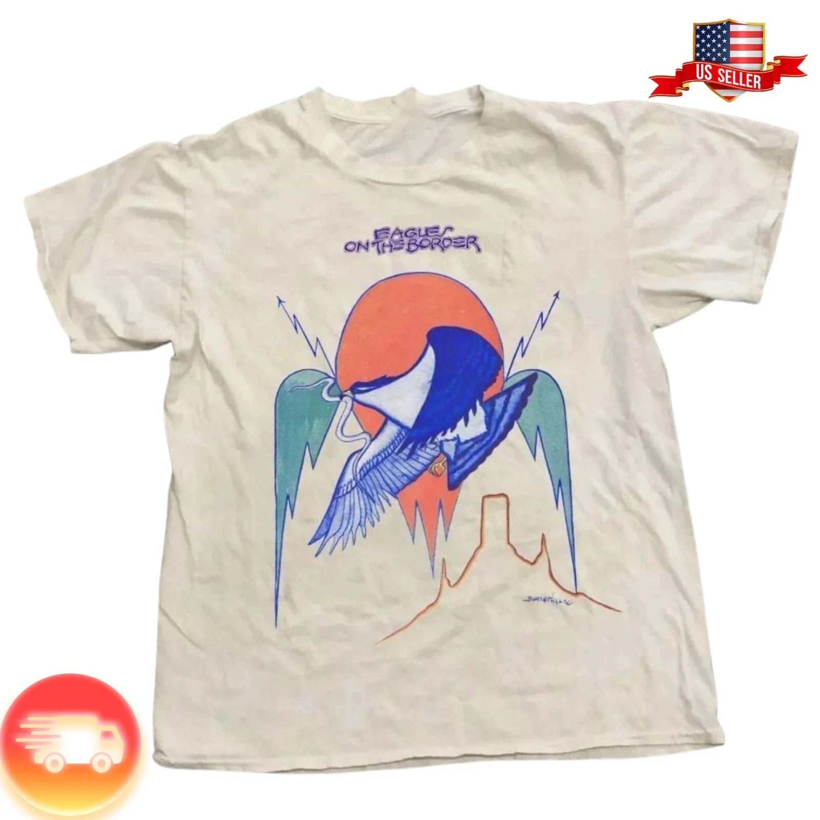 Eagles On The Border Concert Rock Band Tour Vintage Rare1974 T-Shirt