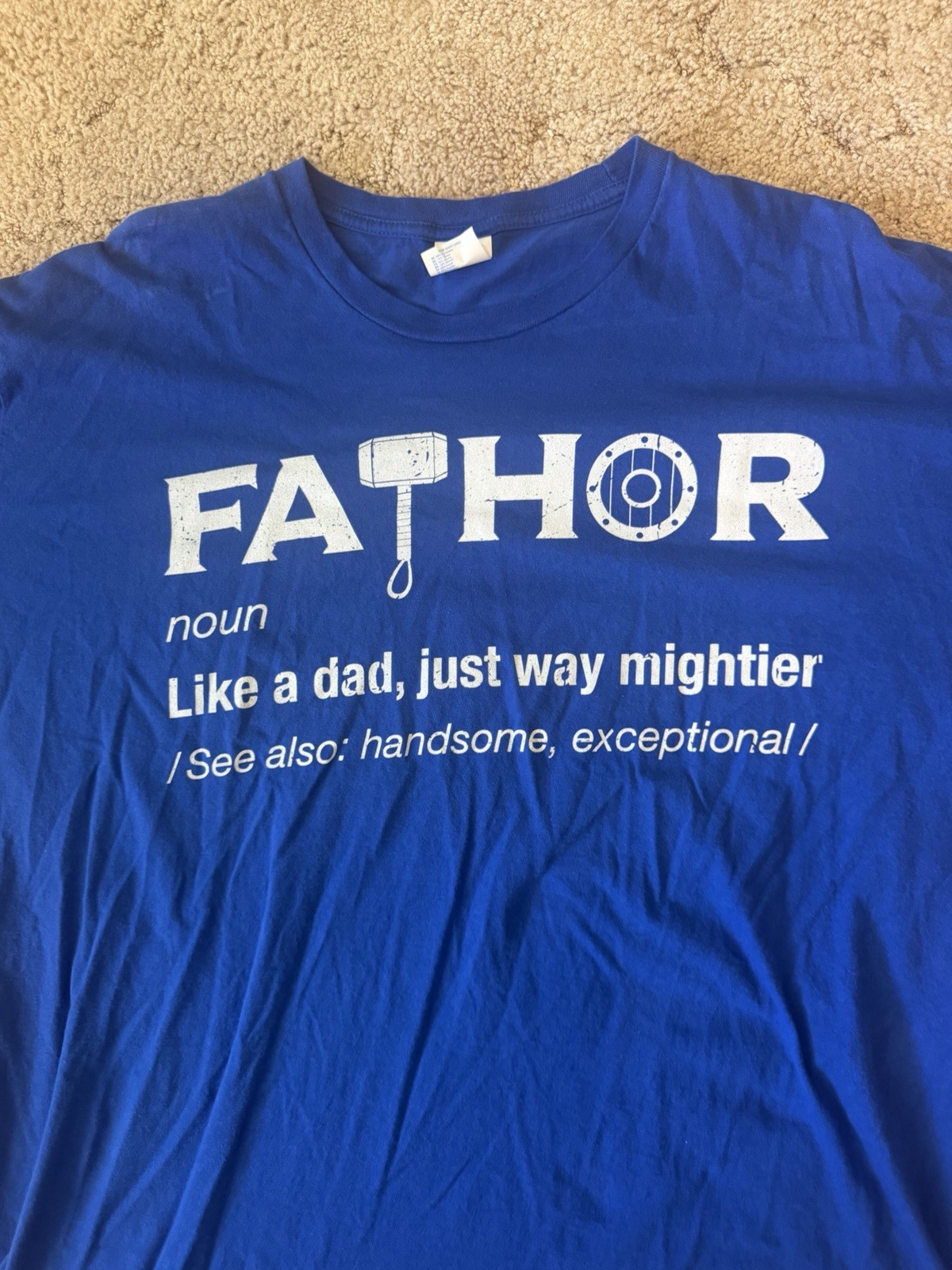 Men’s Disney Marvel Fath-Thor T-shirt Royal Blue Size 3XL