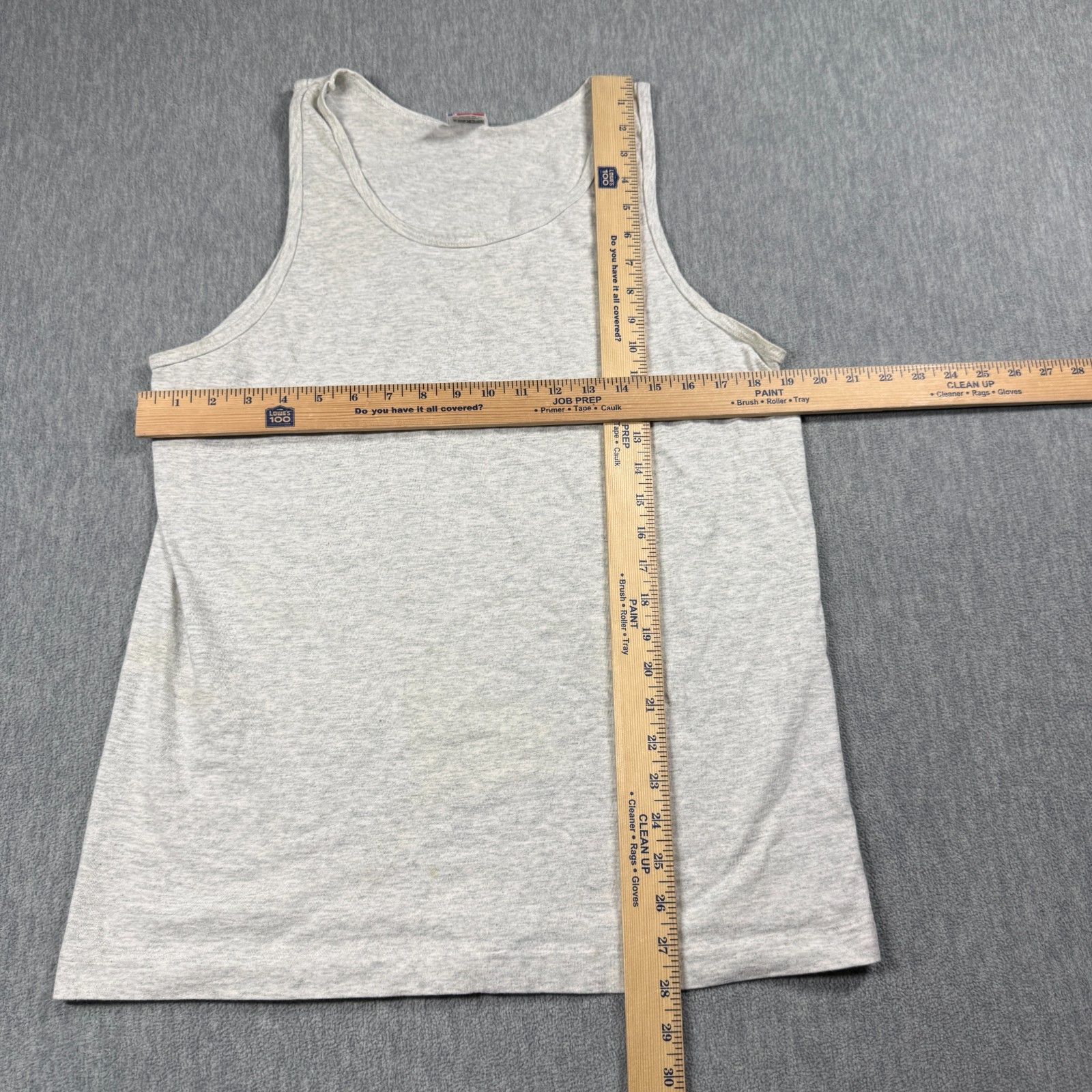 Fruit of the Loom Tank Top Mens L Gray Solid Blank Basic Undershirt Crew Made US