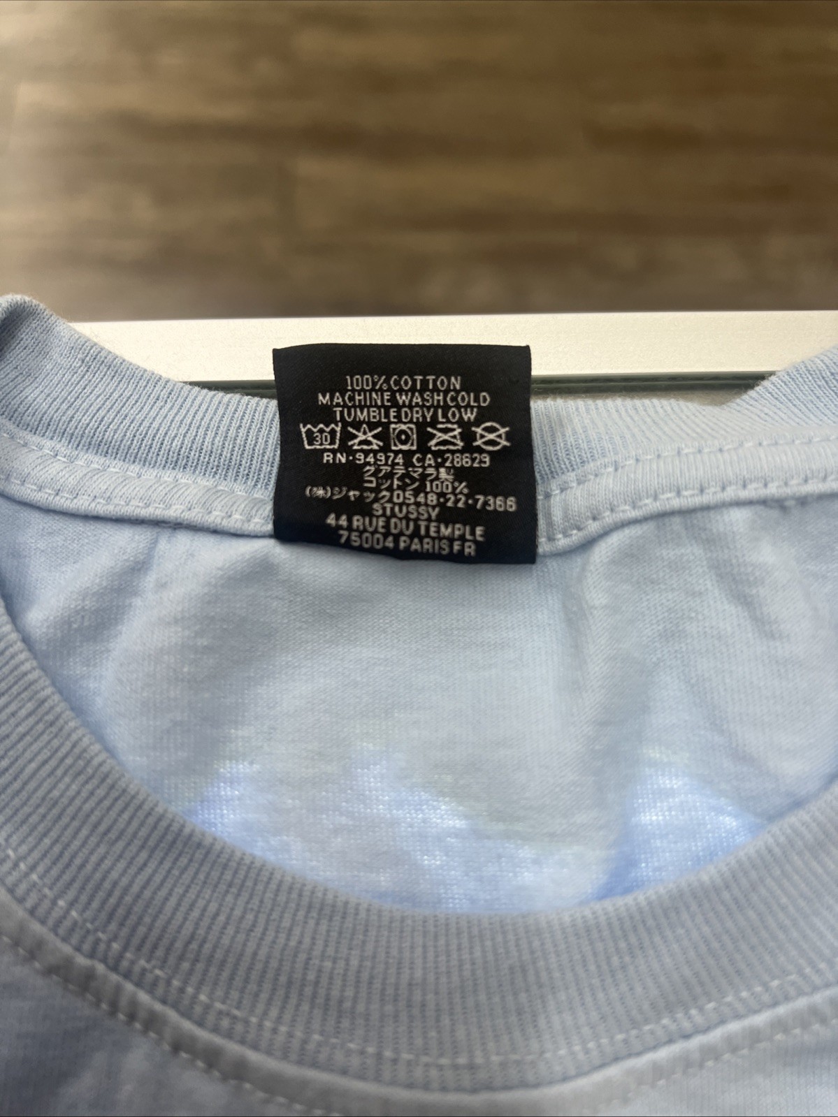 Stussy Light Blue Graphic Tee Medium OVERSIZED Stand Firm World Tribe