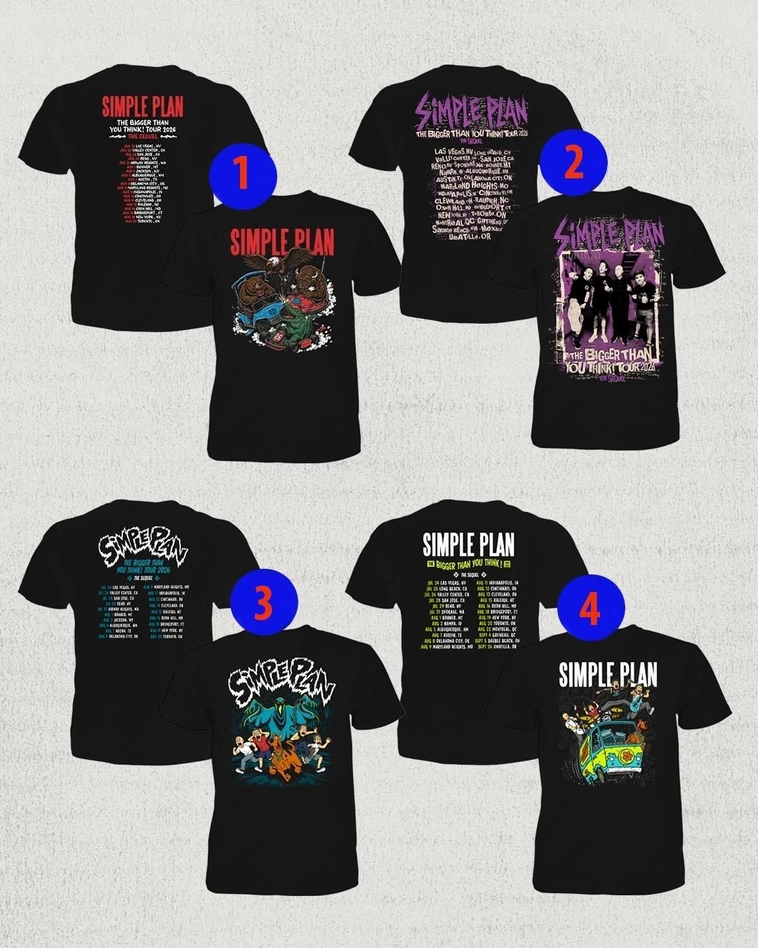 Simple Plan Bigger Than You Think Tour 2026 Sequel Reprint Unisex T-shirt ✨