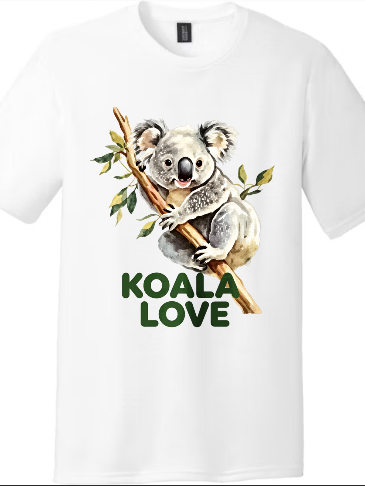 Koala Love Watercolor Koala Bear Animal Lover Casual Graphic Cotton T-Shirt