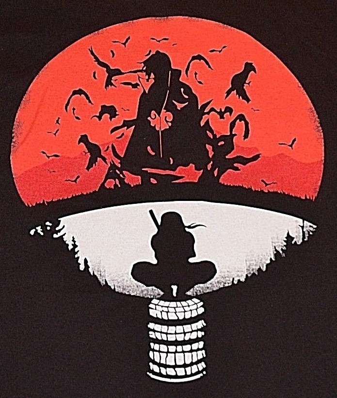 NARUTO Uchiha Clan Symbol Mash up Itachi T Shirt S M L XL ONLY Manja anime NEW