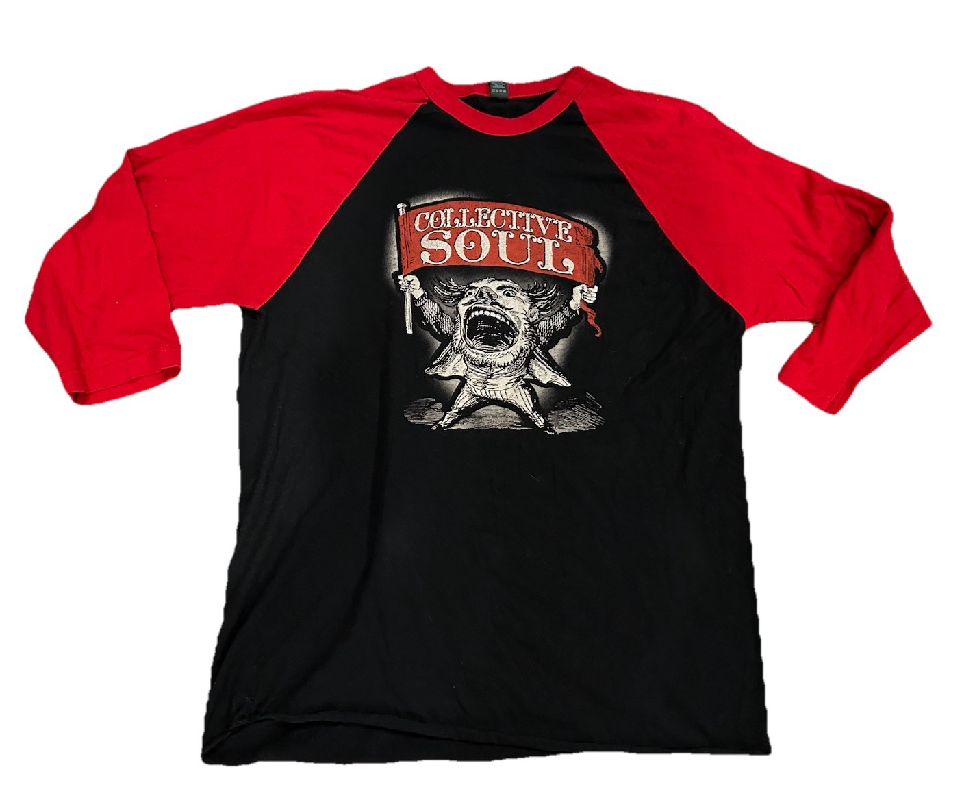 Collective Soul Band Shirt Mens L Tultex Raglan Baseball Tee Tour Discography