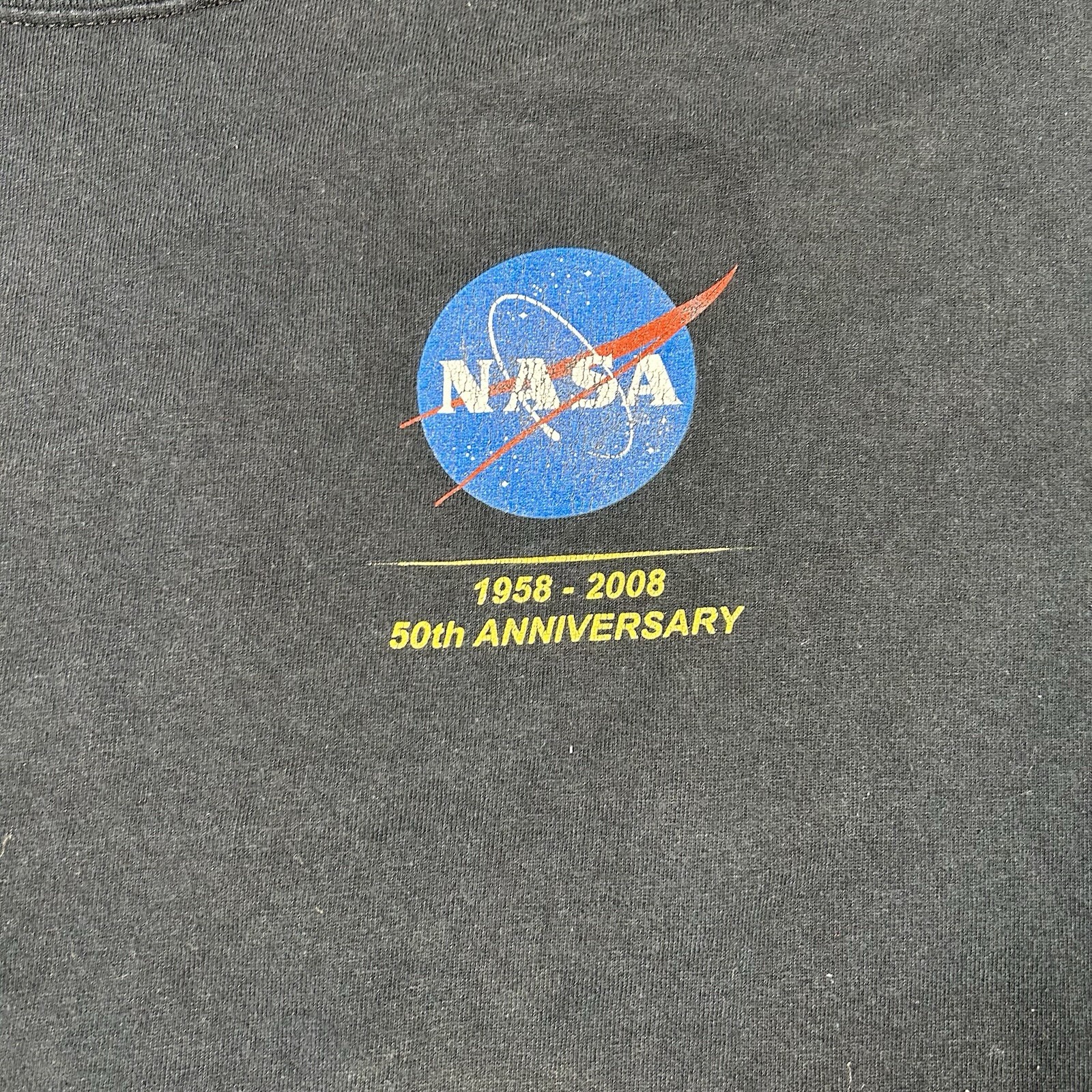 NASA Shirt Gildan Mens Large Black 50th Anniversary Graphic 1958-2008