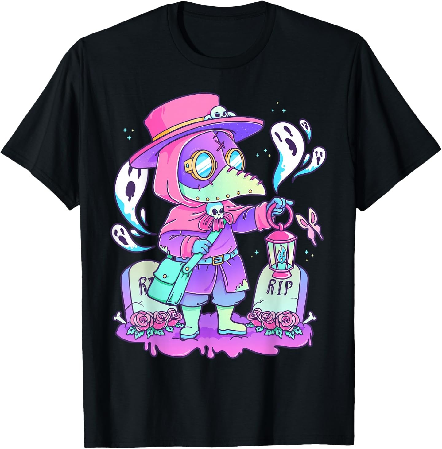 Pastel Goth Cute Creepy Plague Doctor Kawaii Menhera Wiccan T-Shirt Small